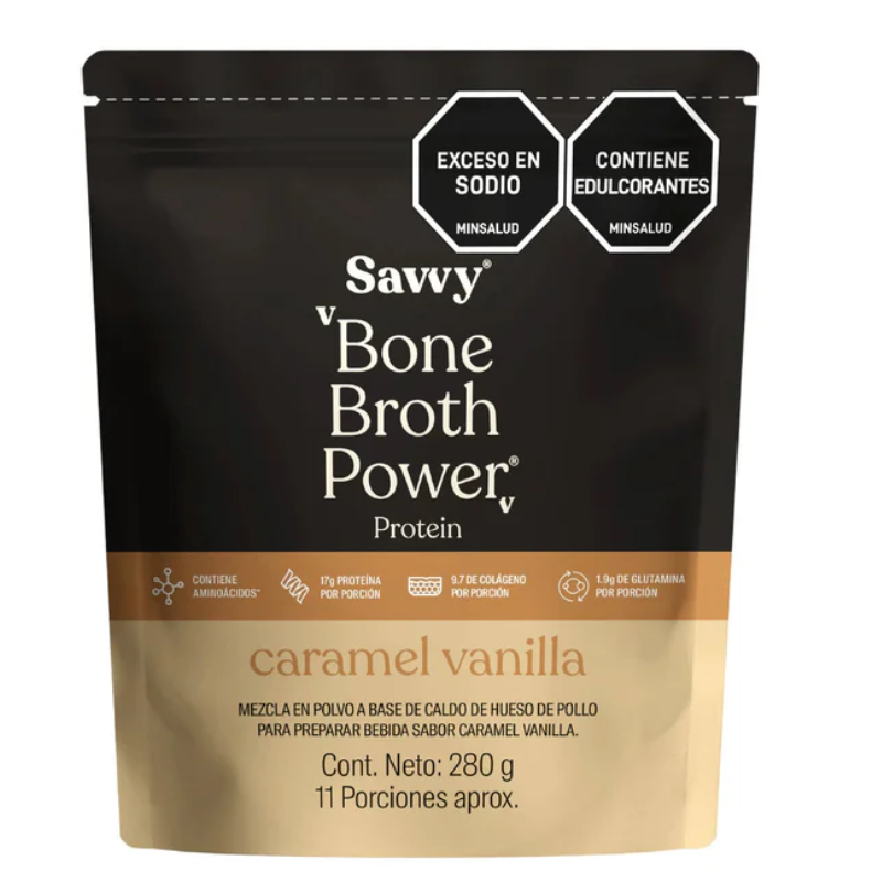 Bone Broth Power vanilla caramel mini 280 gr Savvy