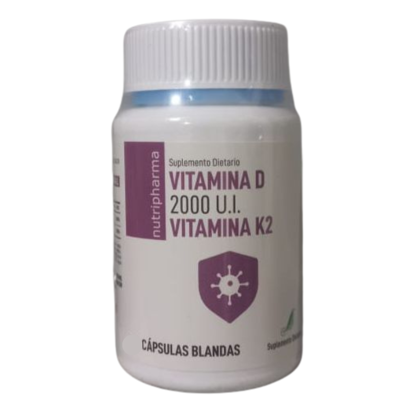 Vitamina D+ Vitamina K2 60 Cápsulas Nutripharma