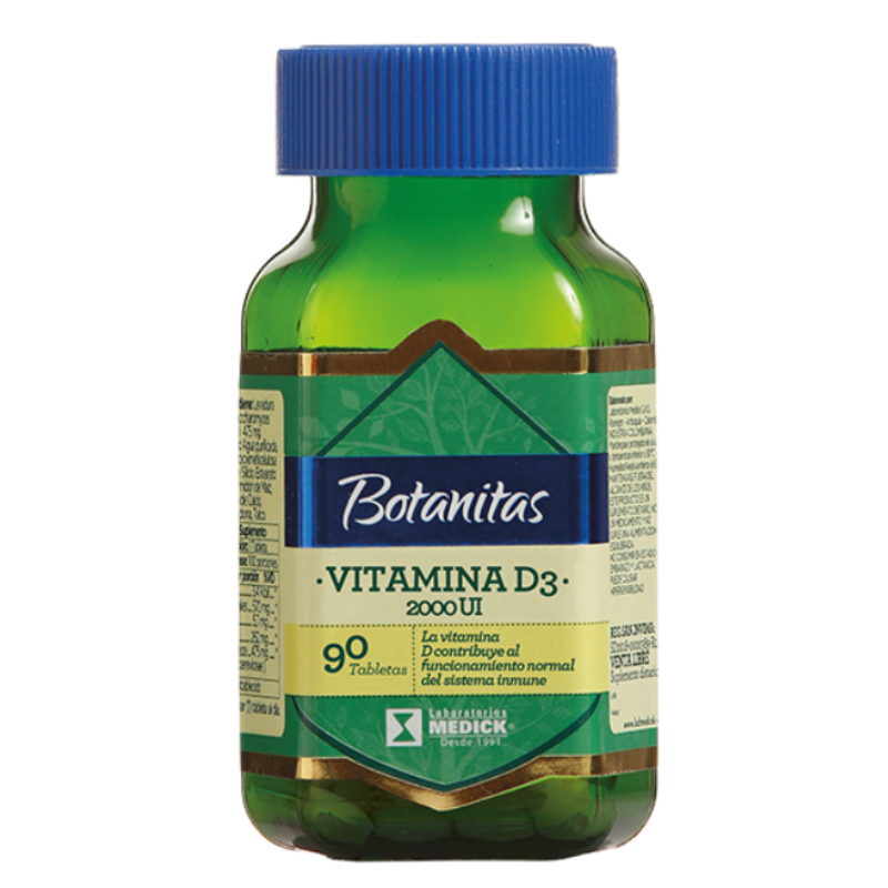 Vitamina D3 2.000 UI 90 Tabletas Botanitas