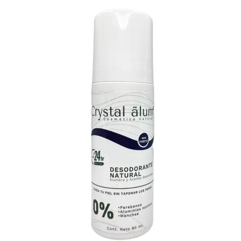 Desodorante (Piedra Alumbre) Hombre Forte Roll On 80 ml Cristal Alum